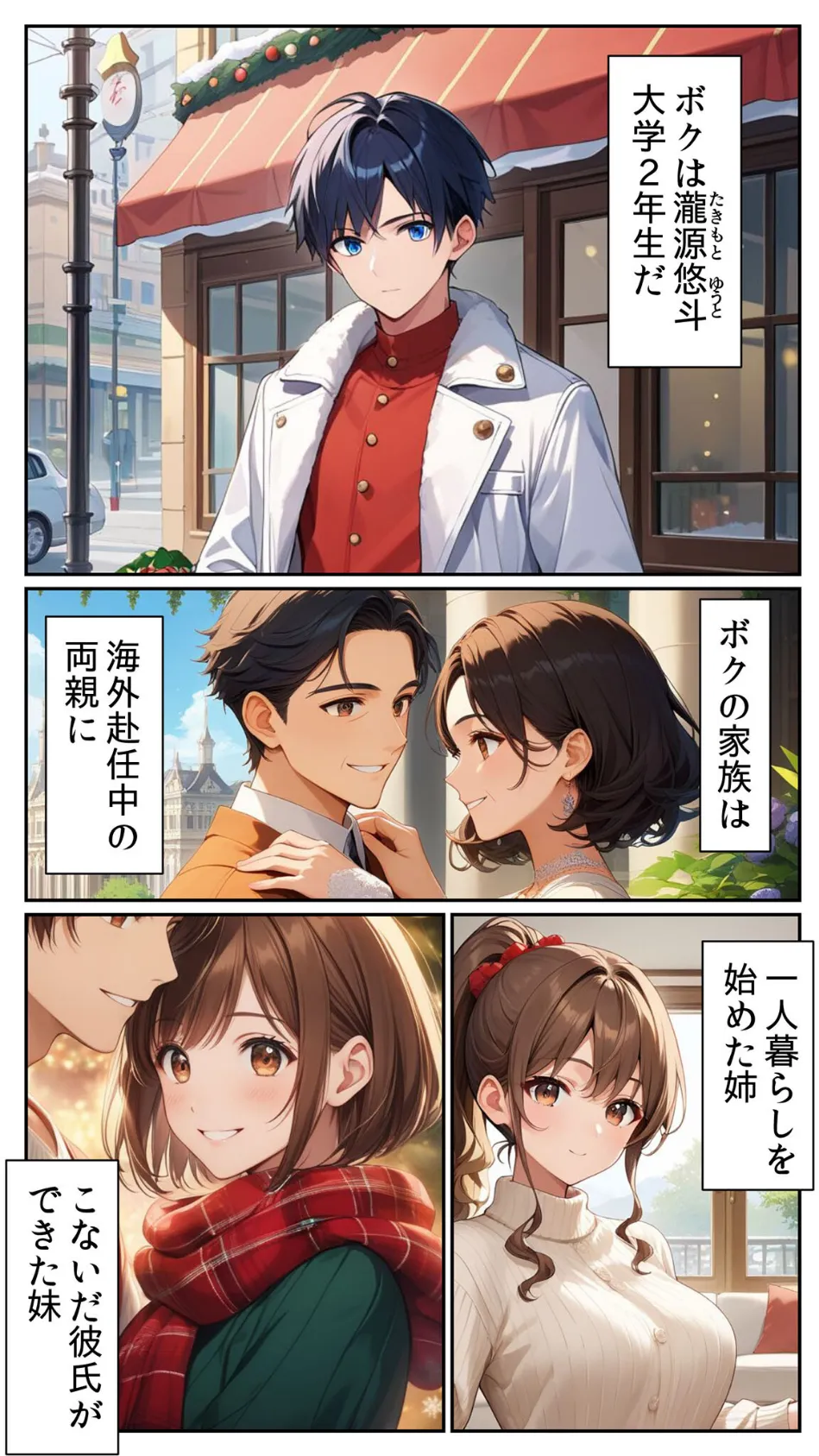 クリスマスぼっちを覚悟したボクが何故か姉の友人に童貞を奪われた話【単話】前編 モザイク版 3ページ